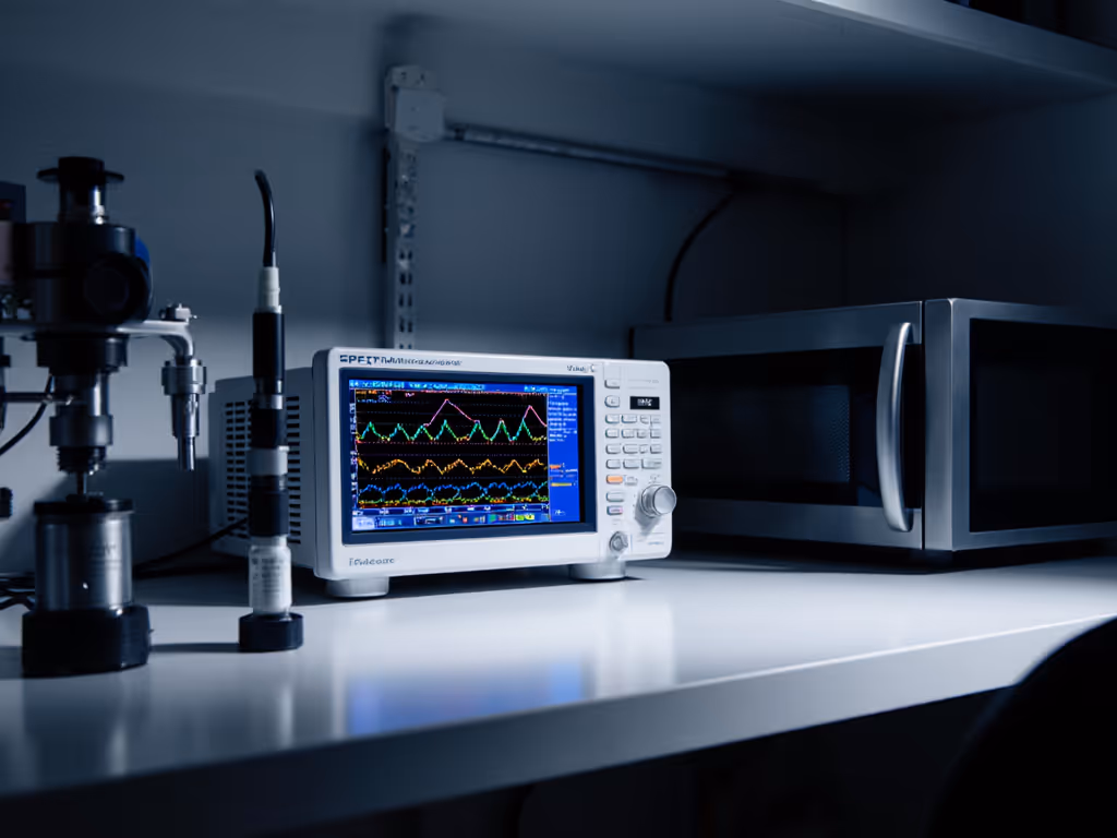24ghz_interference_test_setup_with_microwave_and_spectrum_analyzer