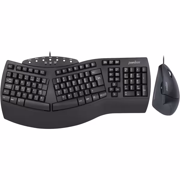 Perixx PERIDUO-512B Wired Ergonomic Keyboard and Mouse Combo